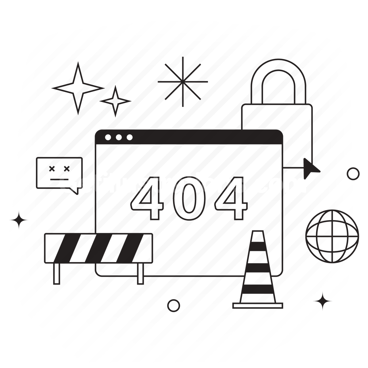 Error and 404 illustration